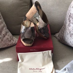 Ferragamo snakeskin wedges
